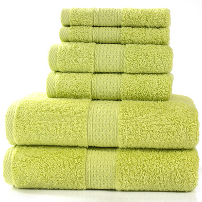 6 Piece Cotton Towel Set-Soft Absorbent Bath Towels Set-Luxury Bathroom Towels Quick Dry