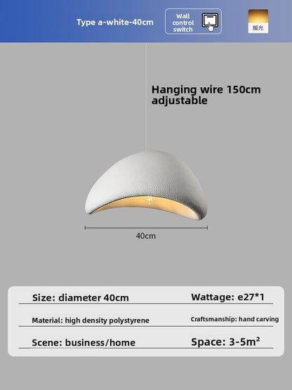 Wabi-Sabi LED Pendant Light - Modern Japanese Inspired Resin Hanging Ceiling Light