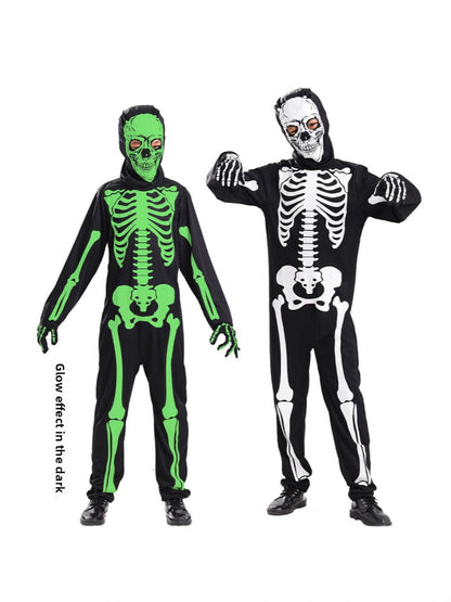 Glow-in-the-Dark Halloween Costume – Grim Reaper & Skull Cosplay Set