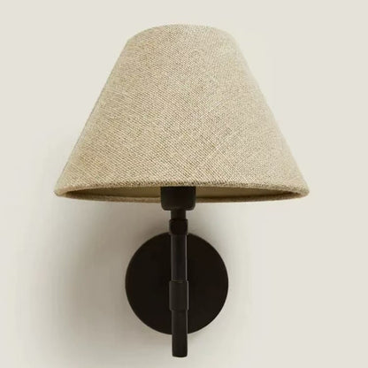 Wabi-Sabi Linen Wall Light - Japanese Nordic Vintage LED Wall Lamp for Bedroom & Hallway