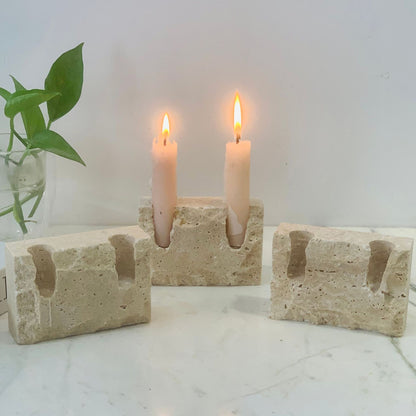 Natural Marble Candle Holder & Incense Burner–Modern Decorative Stone Home Décor Accent