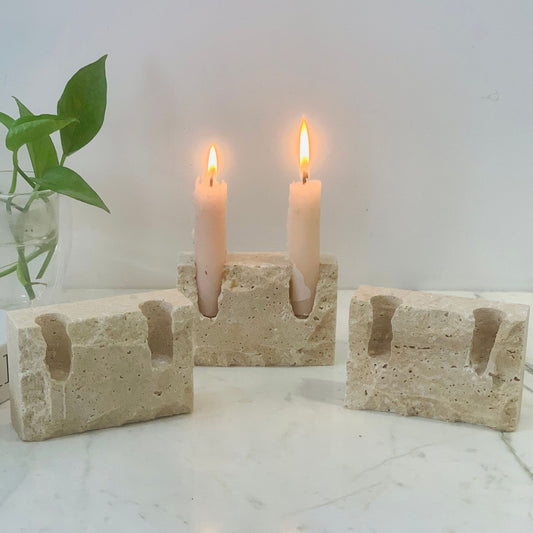 Natural Marble Candle Holder & Incense Burner–Modern Decorative Stone Home Décor Accent