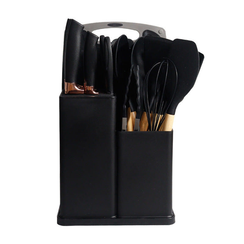 19-Piece Silicone Kitchen Utensil Set–Non-Stick Cooking Tools with Beech Wood Handles, Heat Resistant Kitchen Set