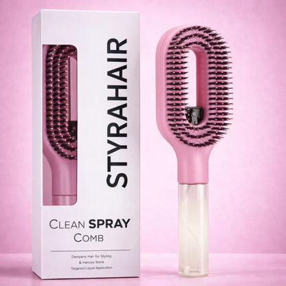 Spray Detangling Hair Brush - One-Touch Water Mist Comb for Frizz Control & Everyday Hair Styling