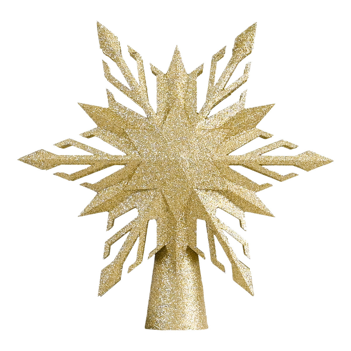 LED Christmas Tree Topper with Snowflake Projection - Gold & Silver Light-Up Christmas Tree Decoration