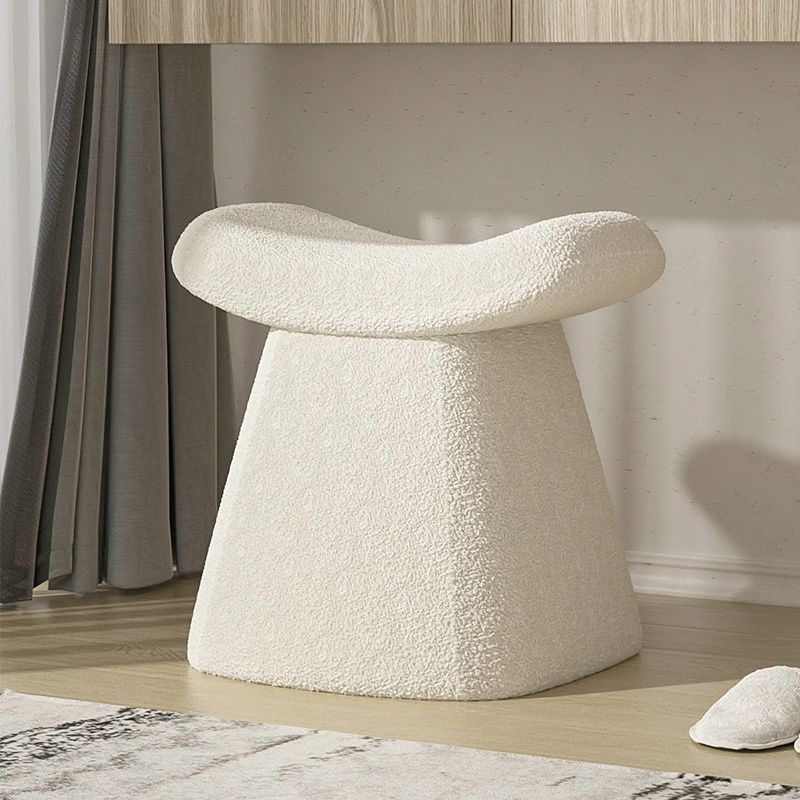 Luxury Teddy Fleece Vanity Stool–Modern Makeup Chair & Accent Seat
