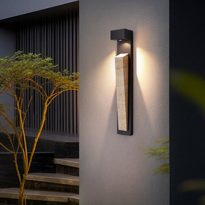 Modern Travertine LED Outdoor Wall Light–Waterproof Luxury Exterior Wall Lamp