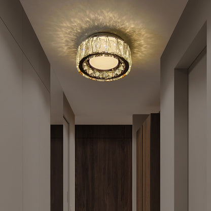 Modern Crystal LED Ceiling Light - 3-Color Flush Mount Ceiling Lamp