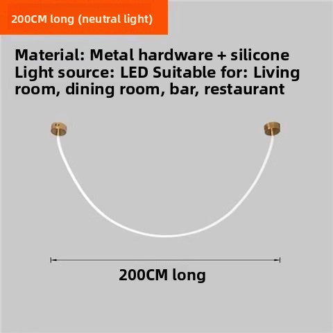 Modern LED Linear Chandelier - Minimalist Hanging Pendant Light with 3 Colour Lighting for Dining Room & Living Room
