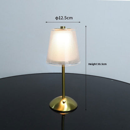 Rechargeable Crystal LED Table Lamp - Touch Control Cordless Bedside Night Light