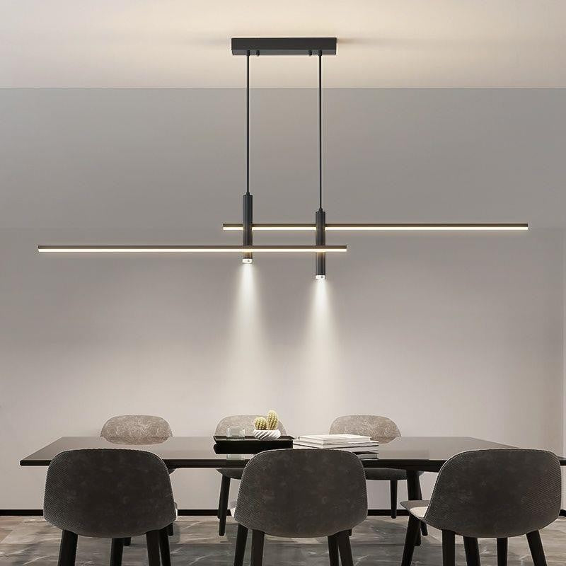 Modern LED Linear Pendant Light - Dimmable Nordic Hanging Ceiling Light
