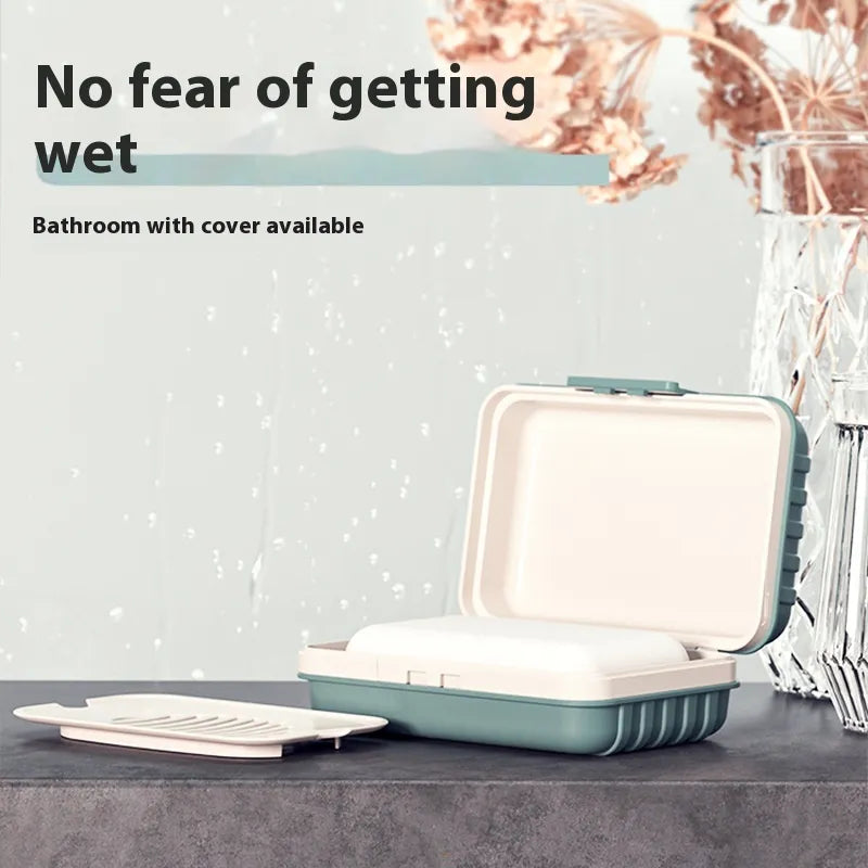 Portable Soap Box with Lid-Waterproof Travel Soap Holder Case-Drainage Soap Container for Bathroom, Gym & Travel