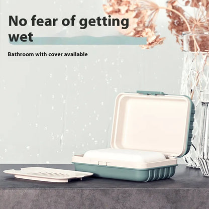 Portable Soap Box with Lid-Waterproof Travel Soap Holder Case-Drainage Soap Container for Bathroom, Gym & Travel