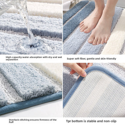 Plush Non-Slip Bath Mat | Quick Dry Absorbent Bathroom Floor Rug