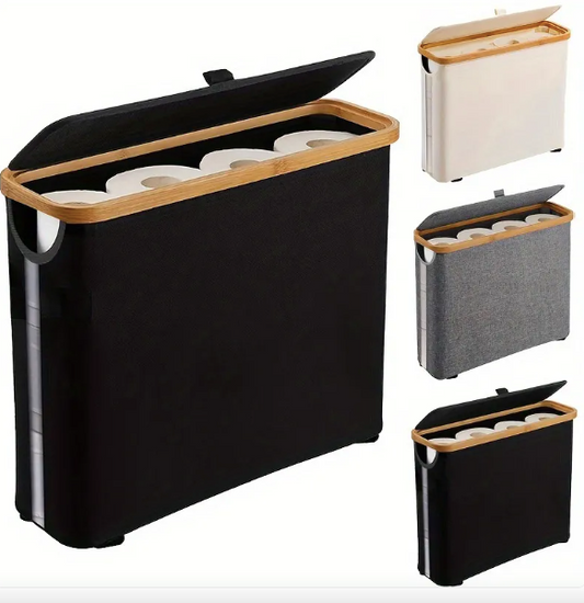 Modern Toilet Paper Storage Basket-Visible Tissue Holder Organiser-Decorative Household Toilet Paper Box for Bathroom, Bedroom & Office