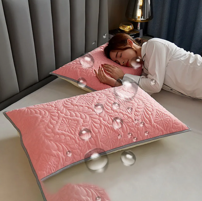 Waterproof Latex Pillow Protectors–Pair Pack Oil & Moisture Resistant Pillow Covers