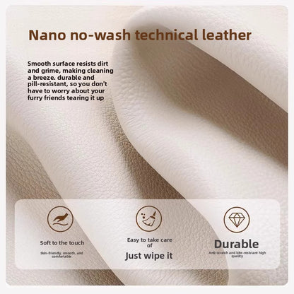 Waterproof Leather Dog Sofa Bed - Removable Easy-Clean Pet Bed for Dogs & Cats