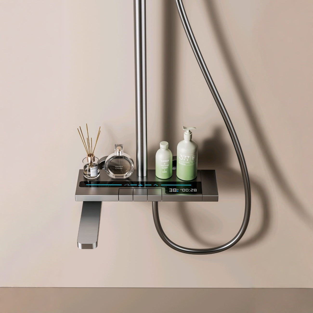 Luxury Digital Thermostatic Shower System – Rainfall Shower Set with LED Display