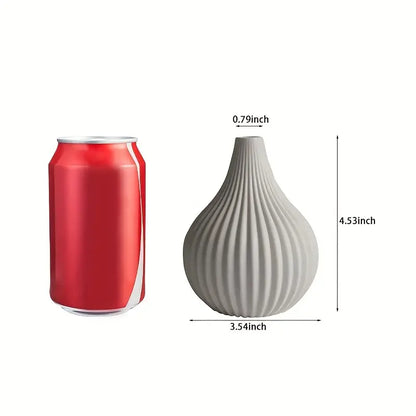 White Ceramic Flower Vase–Modern Decorative Vase for Living Room, Dining Table & Office Décor