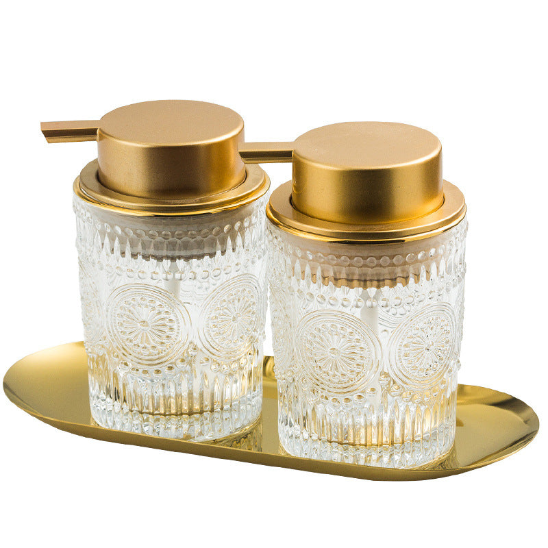 Luxury Glass Soap Dispenser Bottle-Refillable Bathroom & Kitchen Soap Pump-Elegant Hand Soap & Lotion Dispenser