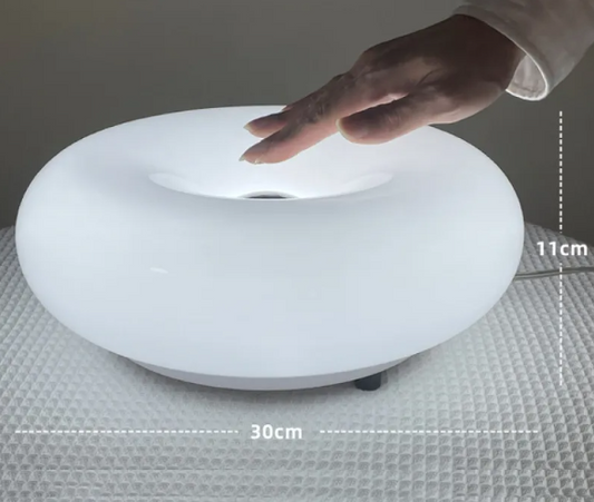 Antique Donut Glass Bedside Lamp–Vintage LED Bedroom Table Light, Soft Warm Ambient Night Light, Decorative Glass Lamp