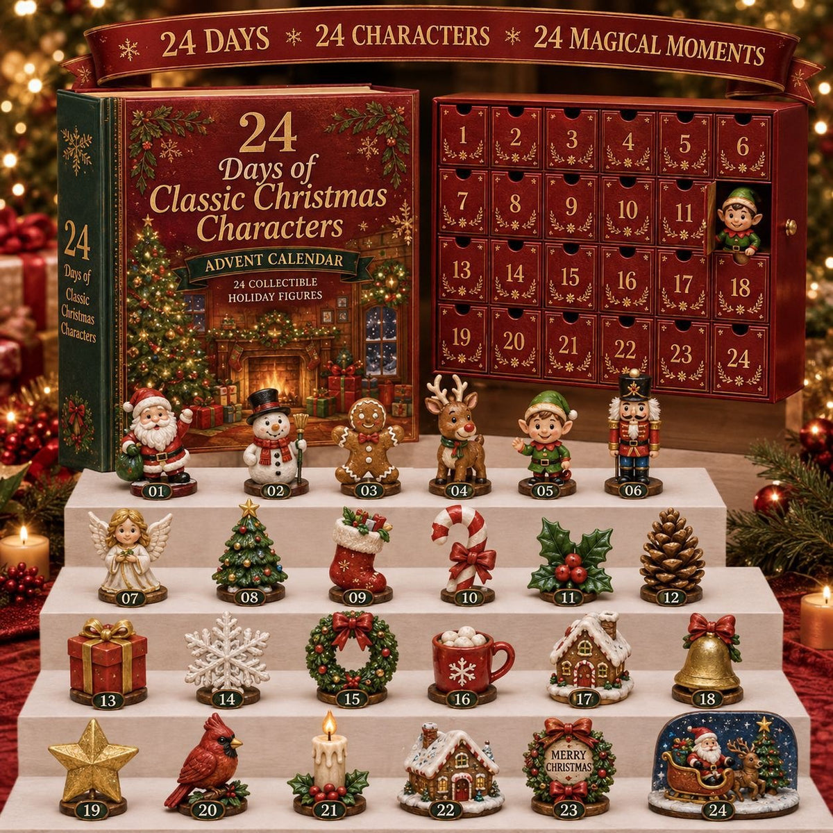 Christmas Acrylic Decorations Blind Box - 3mm Festive Santa, Gnome & Snowman Collectible Ornaments