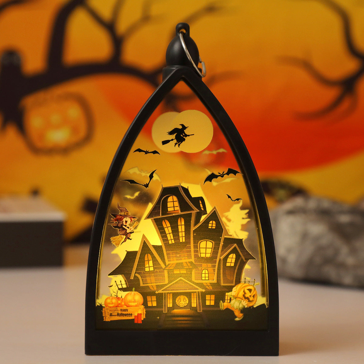 LED Halloween Lantern – Flickering Flameless Pumpkin Candle Light