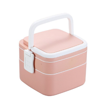 Portable Double-Layer Lunch Box–Microwave Safe Food Storage Container with Handle