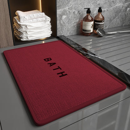 Super Absorbent Non-Slip Bath Mat - Quick Dry Linen Bathroom Floor Rug