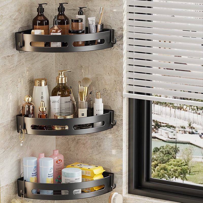 Bathroom Shower Rack Organiser-Multi-Layer Corner Storage Shelf-No Drill Plastic Shower Caddy (1–3 Tier Options)