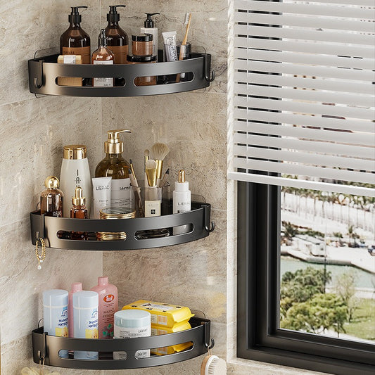Bathroom Shower Rack Organiser-Multi-Layer Corner Storage Shelf-No Drill Plastic Shower Caddy (1–3 Tier Options)