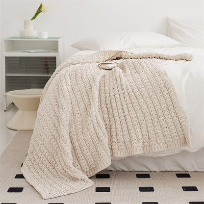 Luxury Chenille Throw Blanket–Soft Nordic Sofa & Bed Blanket