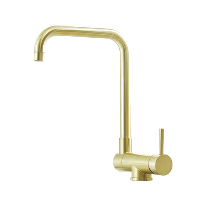 Stainless Steel Kitchen Mixer Tap - Brushed Gold & Black Hot and Cold Faucet