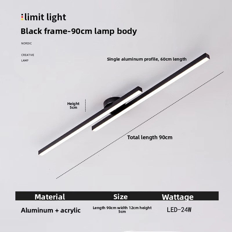 Modern Linear LED Ceiling Light - Dimmable Minimalist Ceiling Light for Living Room & Bedroom