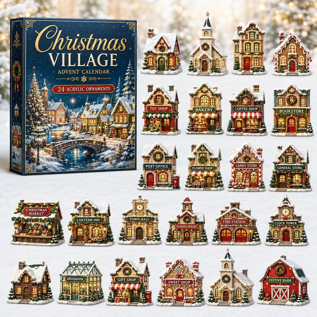 Christmas Acrylic Decorations Blind Box - 3mm Festive Santa, Gnome & Snowman Collectible Ornaments