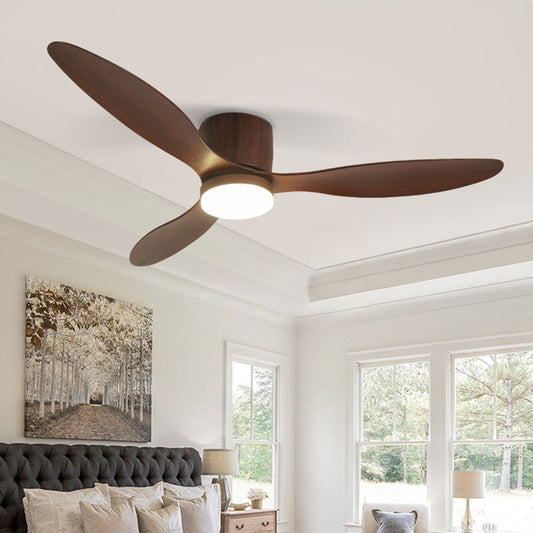 132CM Retro Ceiling Fan with LED Light - 6 Speed Remote Control Walnut Ceiling Fan