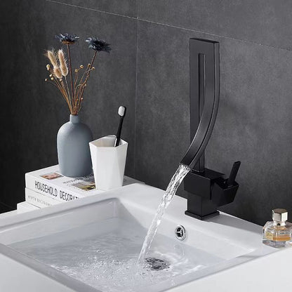360° Rotating Waterfall Basin Mixer Tap–Luxury Copper Bathroom Vanity Faucet