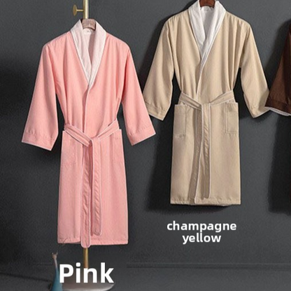 Luxury Double-Layer Bathrobe - Soft Absorbent Unisex Hotel Style Dressing Gown for Men & Women