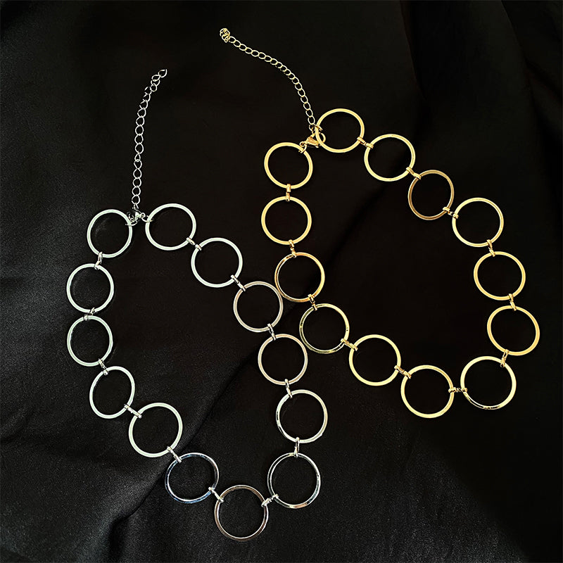 Lockable Collar Necklace–Adjustable Gold & Silver Chain Necklace, Minimalist Statement Jewellery for Women