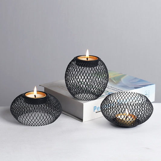 Vintage Wire Mesh Lantern Candle Holder–Rustic Iron & Bamboo Decorative Lantern for Home Décor