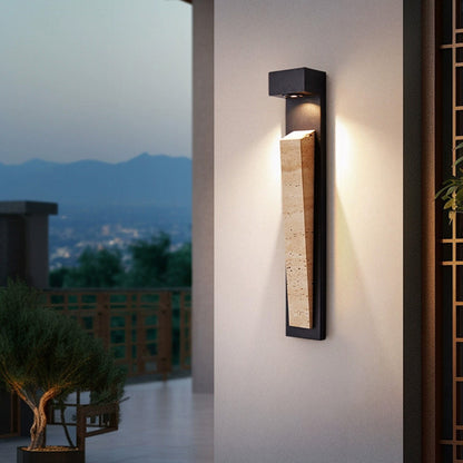 Modern Travertine LED Outdoor Wall Light–Waterproof Luxury Exterior Wall Lamp
