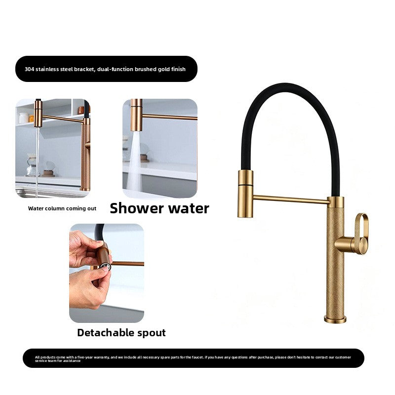 304 Stainless Steel Pull-Out Kitchen Mixer Tap–Luxury Waterfall Sink Faucet