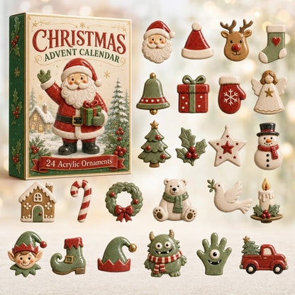 Christmas Acrylic Decorations Blind Box - 3mm Festive Santa, Gnome & Snowman Collectible Ornaments