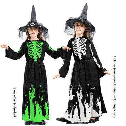 Glow-in-the-Dark Halloween Costume – Grim Reaper & Skull Cosplay Set