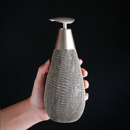 Ceramic Soap Dispenser Pump Bottle-Refillable Bathroom & Kitchen Lotion Dispenser-Luxury Shower Gel Container