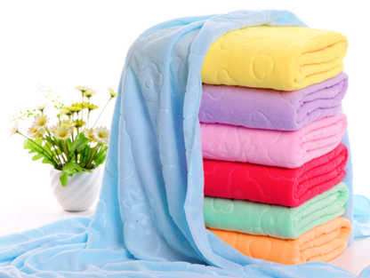 Kids Cartoon Bear Bath Towel 70x140cm-Soft Microfiber Children’s Towel-Super Absorbent Cute Baby & Toddler Towel