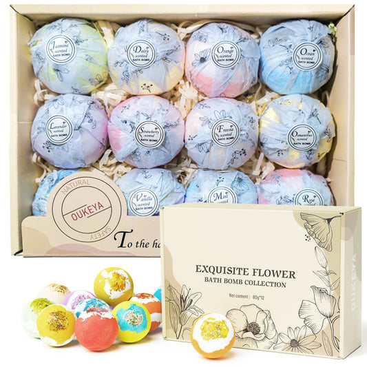 Luxury Aromatherapy Bath Salt Gift Set–12-Piece Natural Sea Salt Bath Bomb Collection