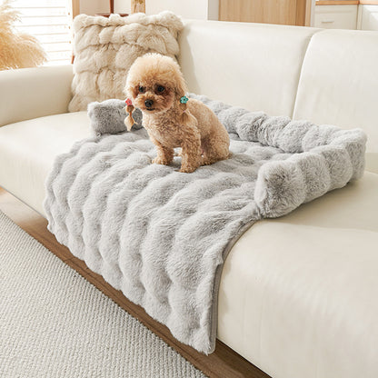 Luxury Plush Pet Mat–Soft Faux Rabbit Fur Dog & Cat Bed