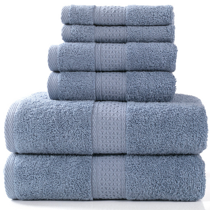 6 Piece Cotton Towel Set-Soft Absorbent Bath Towels Set-Luxury Bathroom Towels Quick Dry