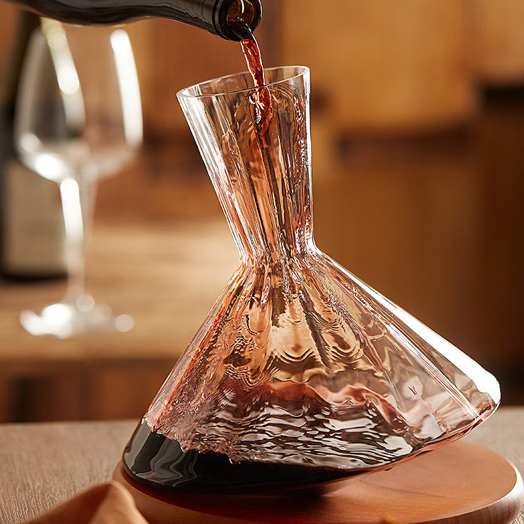 Crystal Glass Wine Decanter - 1000ml+ Luxury Balanced Red Wine Carafe